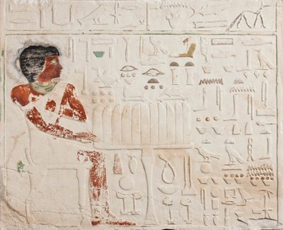 Tekliflerle Ka-aper Rölyefi, Eski Krallık, MÖ 2565-2420 (çok renkli kireçtaşı) by Egyptian 4th Dynasty