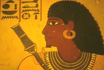 Antik Mısır, Duvar resmi/duvar resmi/fresk, Sennufer#39;in Mezarı, Thebes/Luksor, Sennufer#39;in elinde asa, Thebes Belediye Başkanı, Amenophis II#39;nin gözetmeni by Egyptian Egyptian