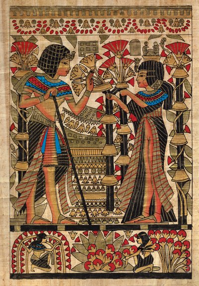 Mısır Sanatı, Mısır Papirüsü: Firavun ve karısı Coll, Part by Egyptian Egyptian
