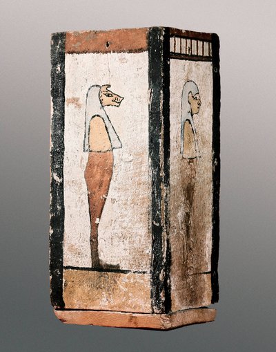 Mısır antikası: ahşap cenaze vazosu veya kanopi. MÖ 11.-4. yy. Montserrat Manastırı. Montserrat Müzesi. by Egyptian Egyptian