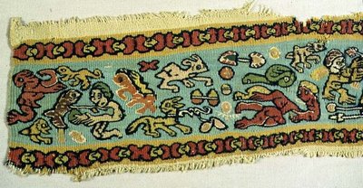 Çok renkli tekstil, Mısır, Kıpti dönemi 4-12. yüzyıl (goblen) by Egyptian Egyptian