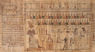 Tsekhon'un ölüler kitabı, detay, ruhların tartılması (psikostaz), -664 ila -332 (papirüs) by Egyptian Egyptian