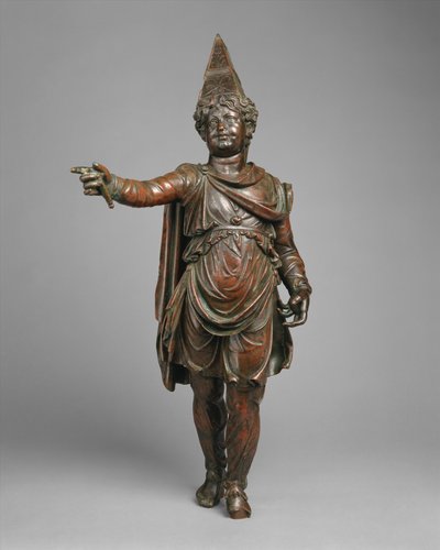 Doğu elbiseli bir çocuğun bronz heykelciği, MÖ 1. yüzyılın ortaları (bronz) by Egyptian Ptolemaic Period