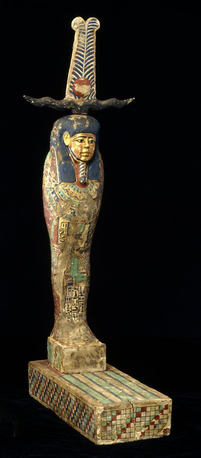 Yoldaş Heykeli, MÖ 332-30 (ahşap, çok renkli ve altın) by Egyptian Ptolemaic Period