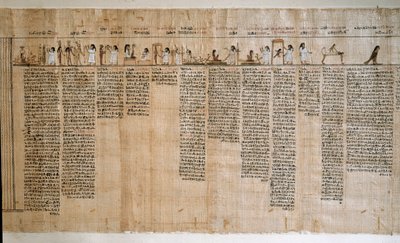 Mısır Eski Eseri: Bir Ölüler Kitabının Papirüsü. Ptolemaios dönemi. Torino, Mısır Müzesi - Eski Mısır: Ölüler Kitabı