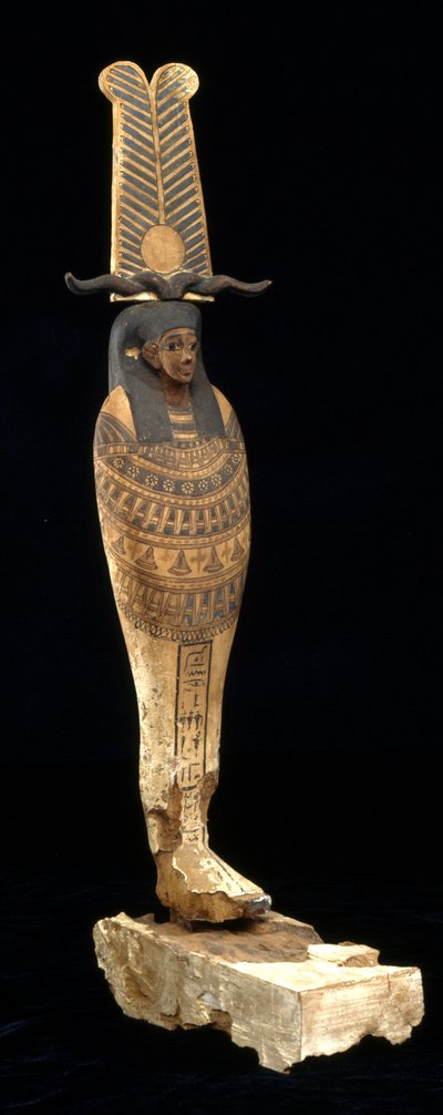 Ptah-Sokar-Osiris figürü, MÖ 332-30 (ahşap, çok renkli ve altın) by Egyptian Ptolemaic Period