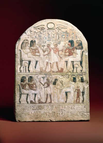 Cenaze dikilitaşı, MÖ 156 (boyalı kireçtaşı) by Egyptian Ptolemaic Period