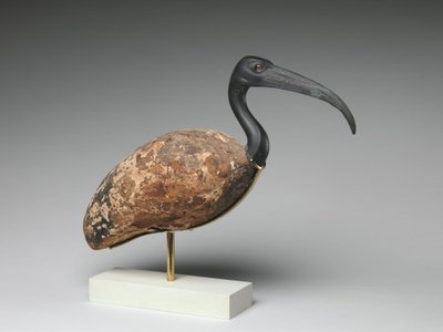 Ibis (boyalı ahşap ve bronz, cam gözlü) by Egyptian Ptolemaic Period