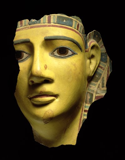 Mumya maskesi (çok renkli karton) by Egyptian Ptolemaic Period