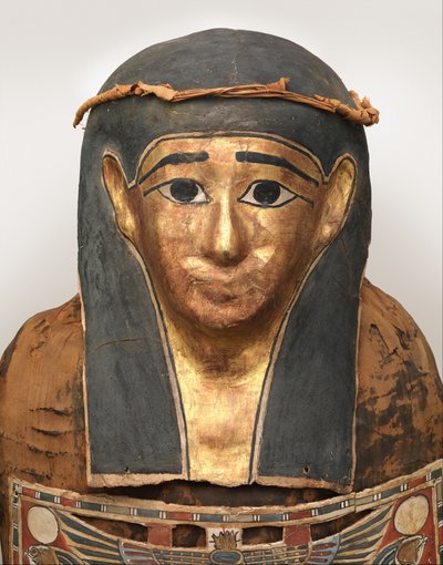 Nesmin Mumyası (bitki çelenkli mumya maskesinin detayı), MÖ 200-30 by Egyptian Ptolemaic Period