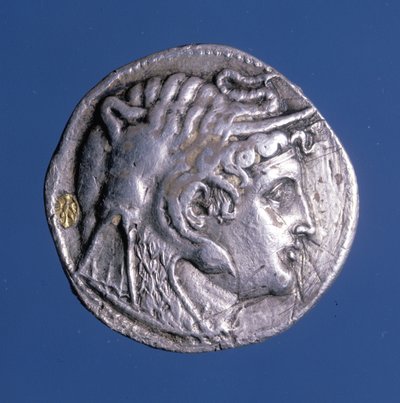 Mısır Kralı I. Ptolemy Soter'in (MÖ 367 - MÖ 283) tasvirli gümüş sikke. by Egyptian Ptolemaic Period