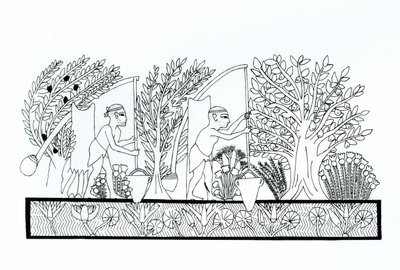 Eski bir Mısır bahçesi by Egyptian School