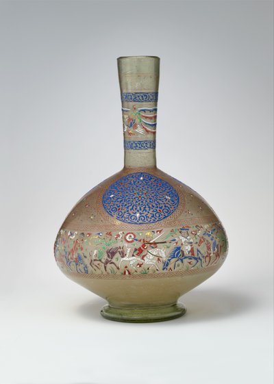Emaye ve Yaldızlı Şişe, c.1270-99 (cam) by Egyptian School