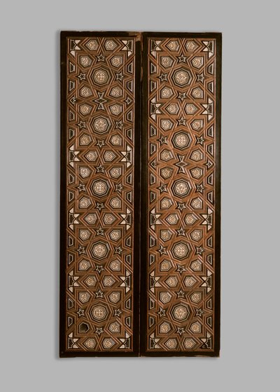 Fildişi ve abanoz kakma iki panel, 14. yüzyıl by Egyptian School