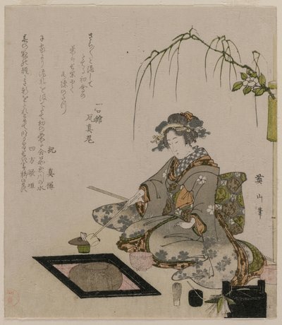 Çay Törenini Yapan Kadın, c. 1820. by Kikugawa Eizan