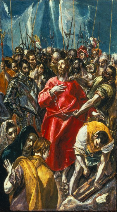 Espolio, Mesih'in Soyunması, c.1577-79 (panelde yağlı boya) by El (1541 1614) (studio of) Greco