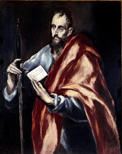 Toledo Katedrali Havarisi: Havari Aziz Paul. Domenikos Theotokopoulos dit El Greco tarafından tablo (1540-1614) by El Greco