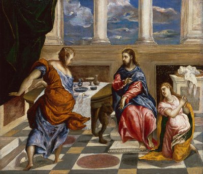 Martha ve Meryem Evinde Mesih by El Greco
