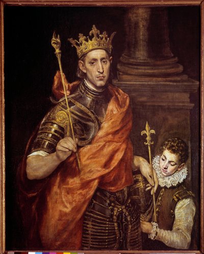 Portresi Saint Louis (louis IX) tek sayfalı (1214-1270) Boyama Domenikos tarafından Theotokopoulos dit El Greco (1541-1614) Sun. 1,20 x 0,96 m by El Greco