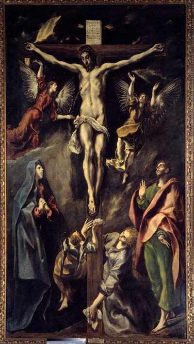 Domenikos Theotokopoulos dit El Greco (1541-1614) tarafından Çarmıha Gerilme Tablosu 17. yüzyıl Güneşi. 3,12x1,69 m Madrid, Prado Müzesi by El Greco