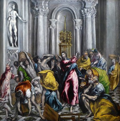Mesih tüccarları tapınak resminden sürüyor by El Greco