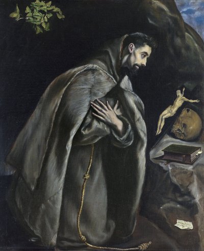 Aziz Francis çarmıha gerilmeden önce dua ediyor by El Greco
