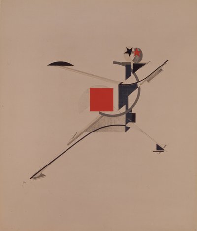 Yeni. A. Kruchenykh, 1920-1921 tarafından Güneşe Karşı Zafer operası için heykelcik by Eliezer Markowich Lissitzky