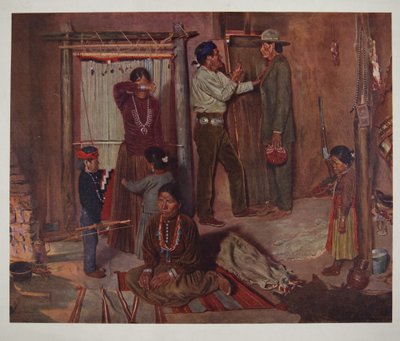 Carlisle Kızılderili Okulu'na (chromolitho) gitmek için evden ayrılmak by Elbridge Ayer Burbank