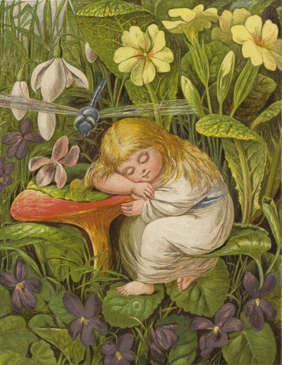 Ama o sadece bir zevk rüyasına gömüldü (renkli taş) by Eleanor Fortescue Brickdale