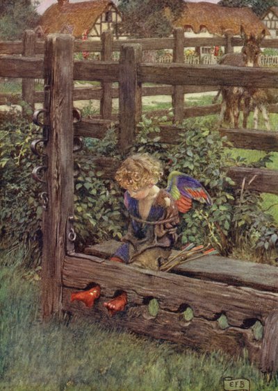 İnci gibi küstahça yıpranan gözyaşının bir cilvesi var mı? İşte hırsız duruyor (renkli taş) by Eleanor Fortescue Brickdale