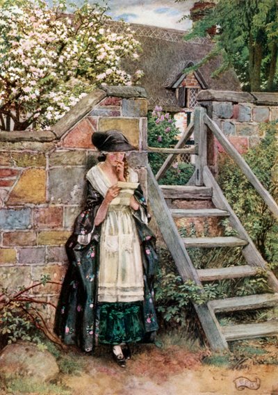 Olivia. Goldsmith. Wakefield Papazı (renkli taş baskı) by Eleanor Fortescue-Brickdale