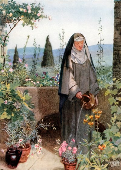 St Clare (renkli taş baskı) by Eleanor Fortescue-Brickdale