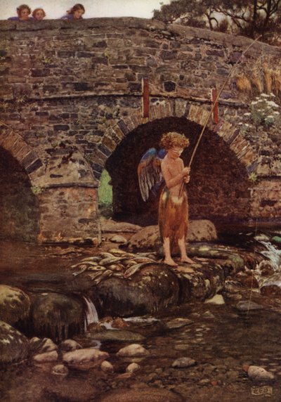 Çocuk ve kör olmasına rağmen (renkli taş) by Eleanor Fortescue-Brickdale