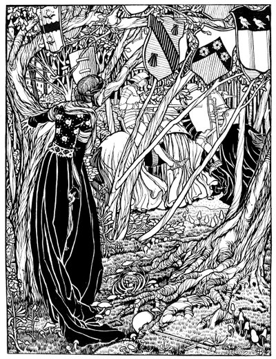 Sir Lancelot Du Lake için bir örnek, 1898. by Eleanor Fortescue Brickdale