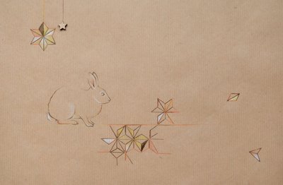 Scatter, 2014 (kağıt üzerine kurşun kalem ve karışık teknik) by Eleanor Grafton