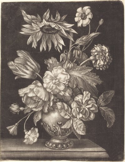 Ayçiçeği ile Çiçekli Natürmort by Elias Christoph Heiss