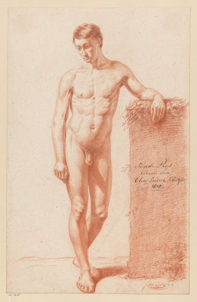 Önden bakıldığında çıplak duran erkek (2. ödül 1818) by Elias Friedrich Kruger