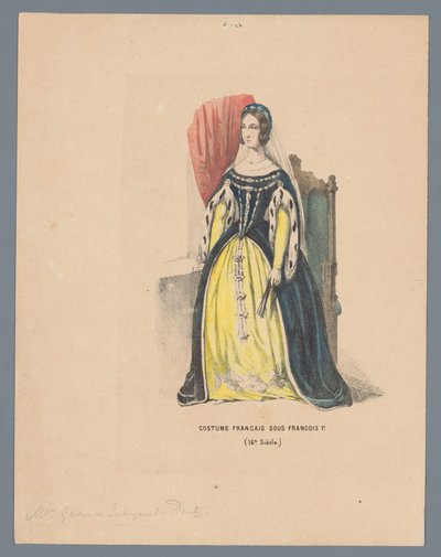 Francois 1st Altında Fransız Kostümü. (16. Yüzyıl) (nesne üzerindeki başlık) by Elias Spanier (attributed to)