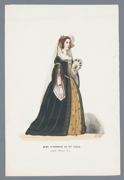 16. Yüzyılın Onur Leydisi (Henry II altında) (nesne üzerindeki başlık) by Elias Spanier
