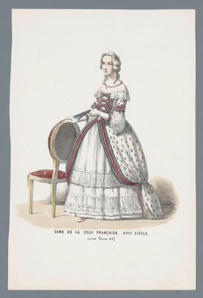 Fransız Mahkemesinin Hanımı. XVIII Century (Louis XV altında) (nesne üzerindeki başlık) by Elias Spanier