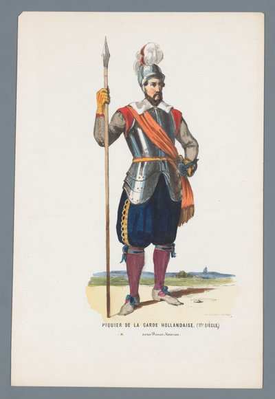 Hollandalı Muhafız Pikeman. (17. Yüzyıl.) Prens Maurice yönetiminde (nesne üzerindeki başlık) by Elias Spanier
