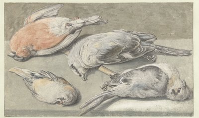 Dört Ölü Kuş ile Natürmort by Elias Vonck