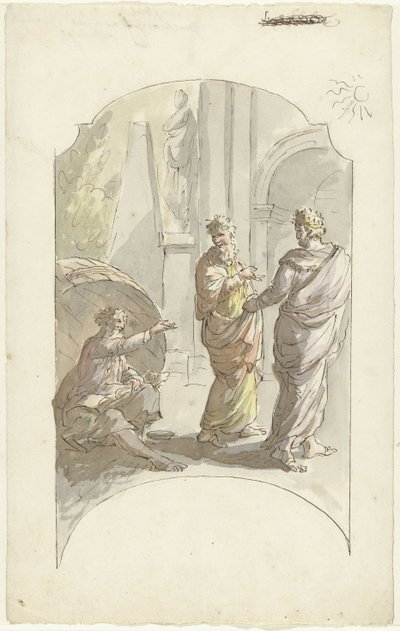 Diogenes İskender'den ışığında durmamasını ister by Elias van Nijmegen