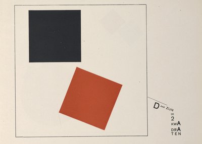 İki Kare Hakkında, 1922. by Eliezer Markowich Lissitzky