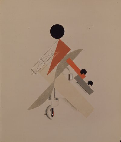 küre. A. Kruchenykh, 1920-1921 tarafından Güneşe Karşı Zafer operası için heykelcik by Eliezer Markowich Lissitzky