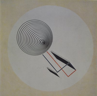 Proun 93. Yüzen sarmal, 1924 by Eliezer Markowich Lissitzky