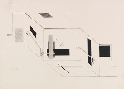 Proun Odası. I Kestner portföyünün 5. Sayfası, 1923. by Eliezer Markowich Lissitzky