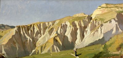 Volterra Kayalıkları (panel üzerine yağlıboya) by Elihu Vedder