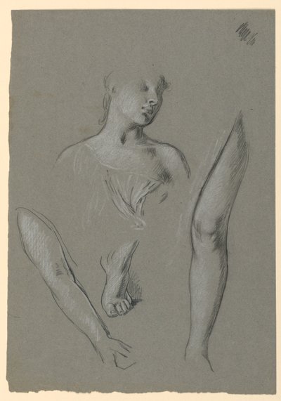 Figür çalışmalarının detayları by Elihu Vedder