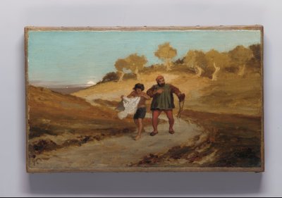 Değirmenci, oğlu ve eşeğin masalı by Elihu Vedder